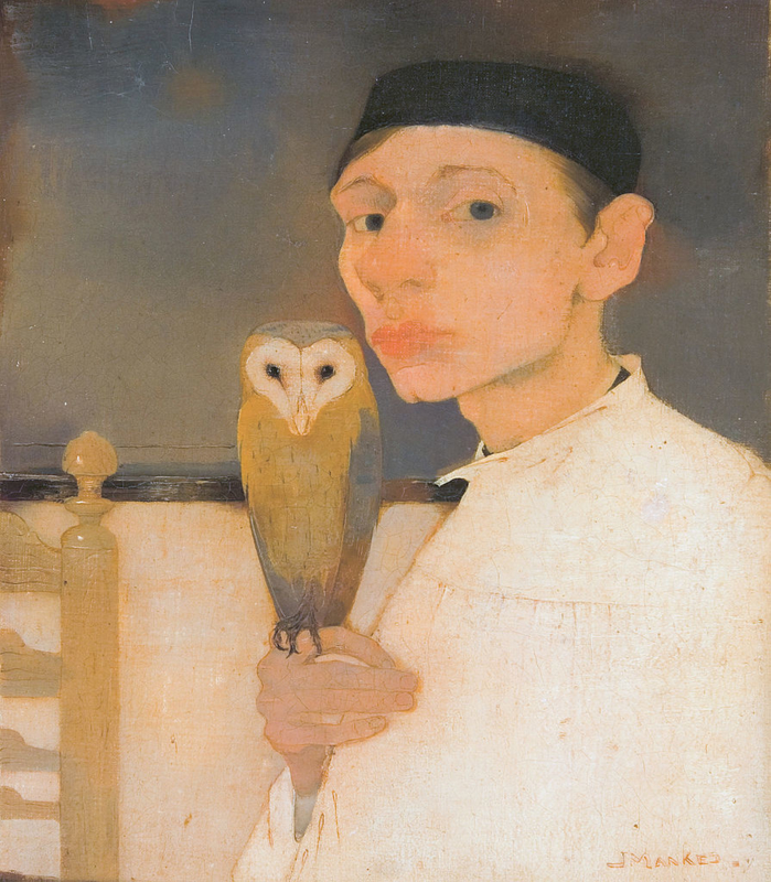 Mankes Self-portrait with owl
