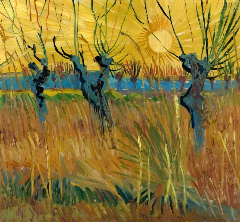 Van Gogh Pollard willows at sunset