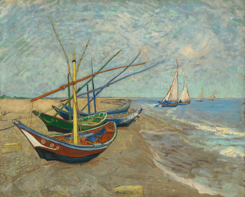 Van Gogh Fishing boats at Saintes-Maries beach