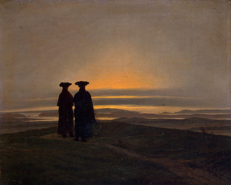 Friedrich Evening landscape with two people