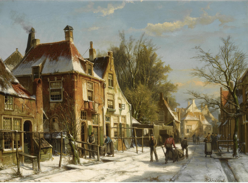 W. Koekkoek Cityscape in winter