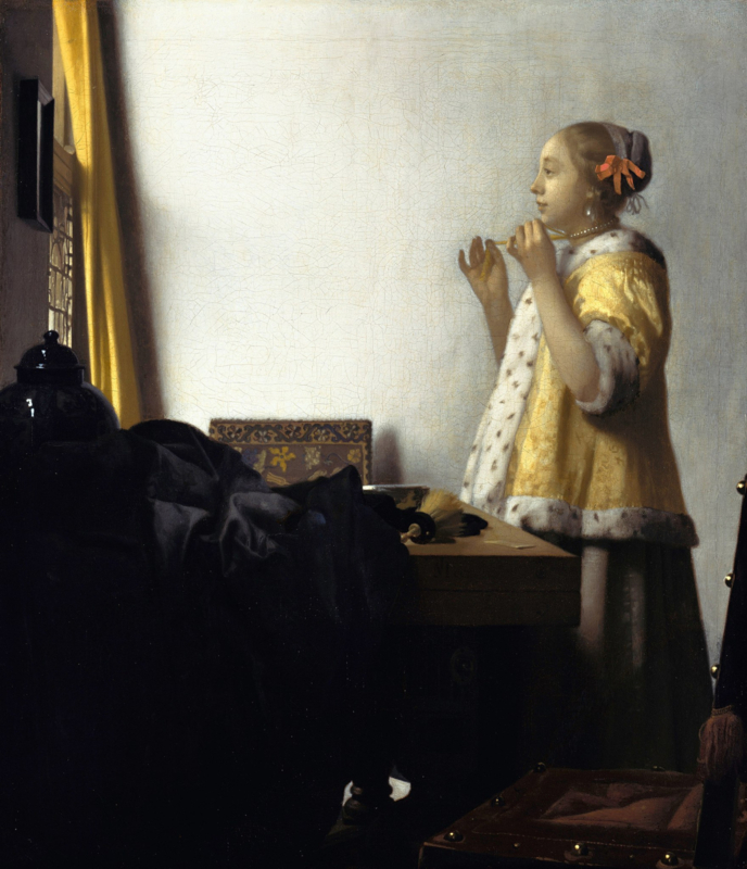 Vermeer Young woman with a string of pearls