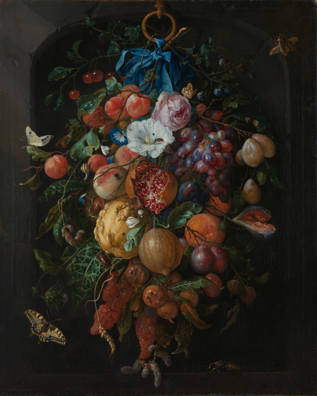 De Heem Festoon of fruits and flowers