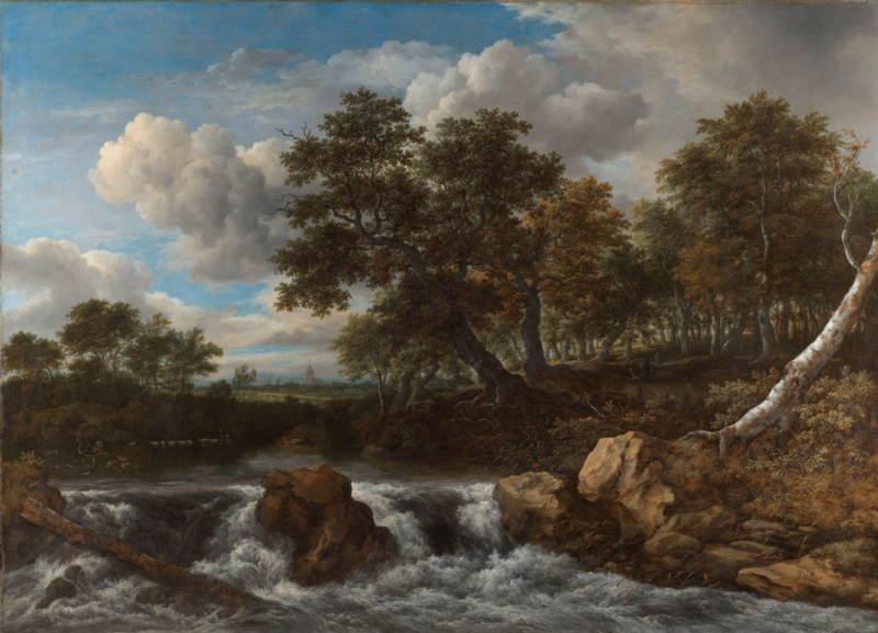 Van Ruisdael Landscape with waterfall