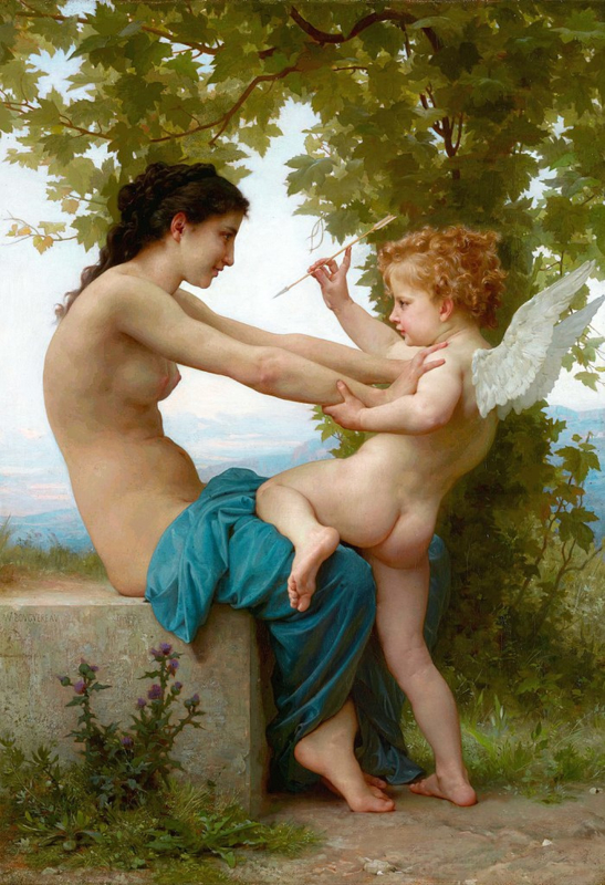 Bouguereau Girl defending herself against Eros
