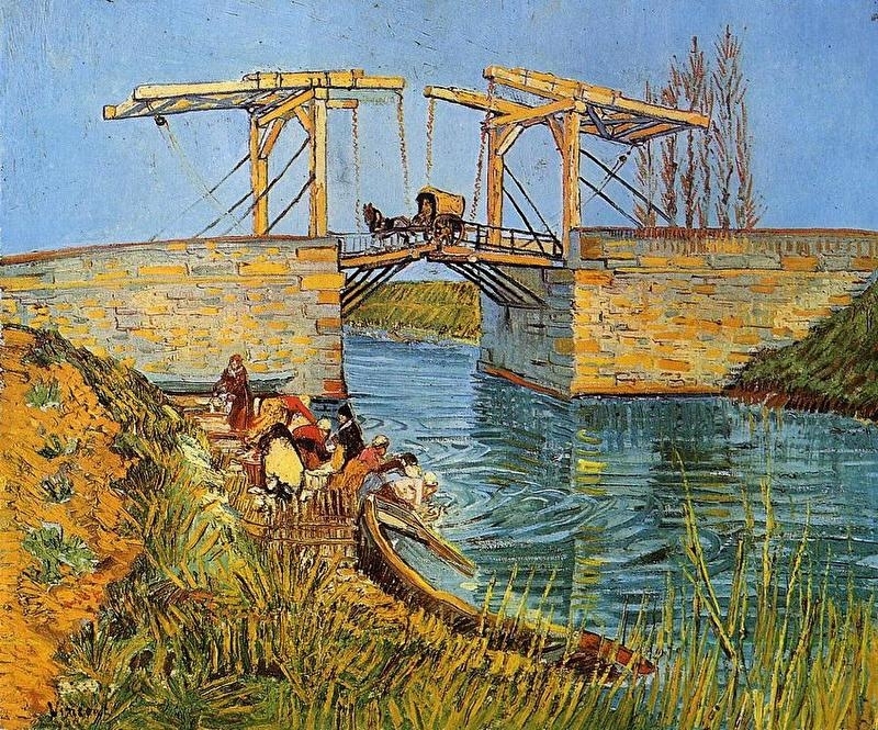 Van Gogh Drawbridge of Arles with washing women