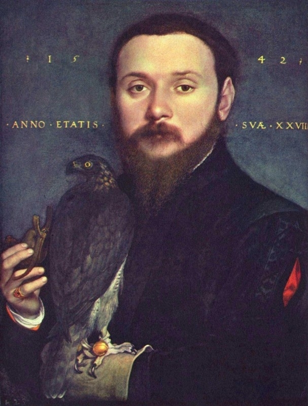 Holbein Portrait of a nobleman with hawk