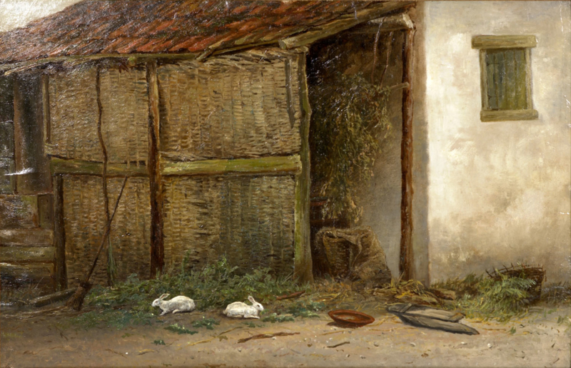 Mesdag Barn with white rabbits