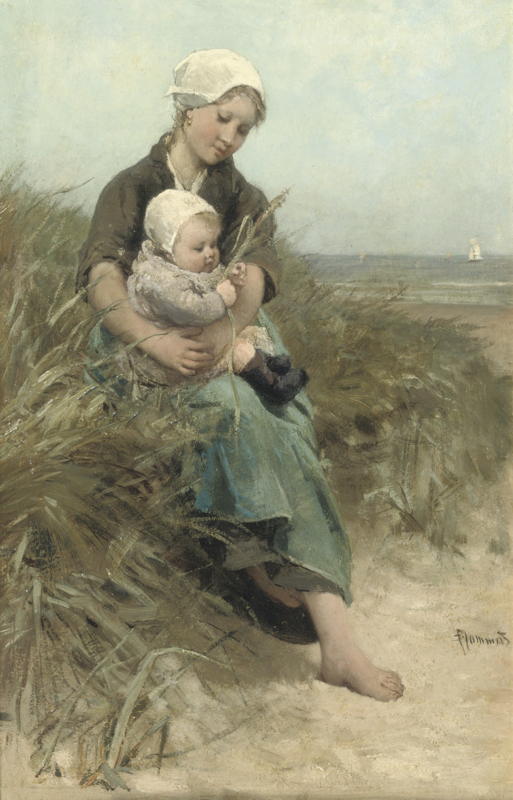 Blommers Mother with child in the dunes