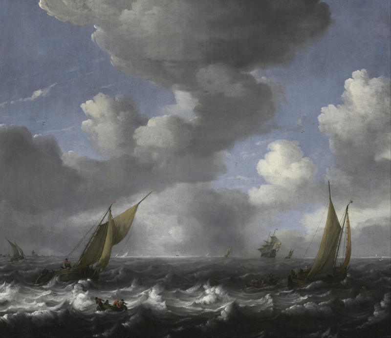 Bakhuizen Seascape with fishing boats