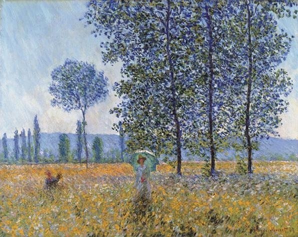 Monet Sunlight under the poplars (fields in spring)