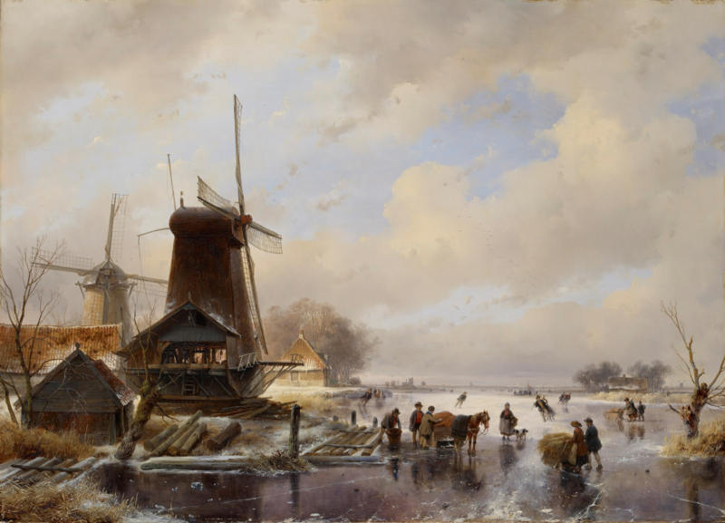 Schelfhout A sawmill and a frozen canal