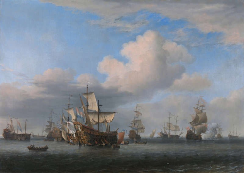 Van de Velde Captured English ships after the Four-Day Sea Battle