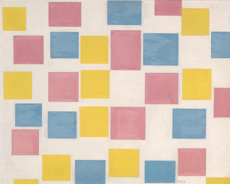 Mondriaan Composition with color squares