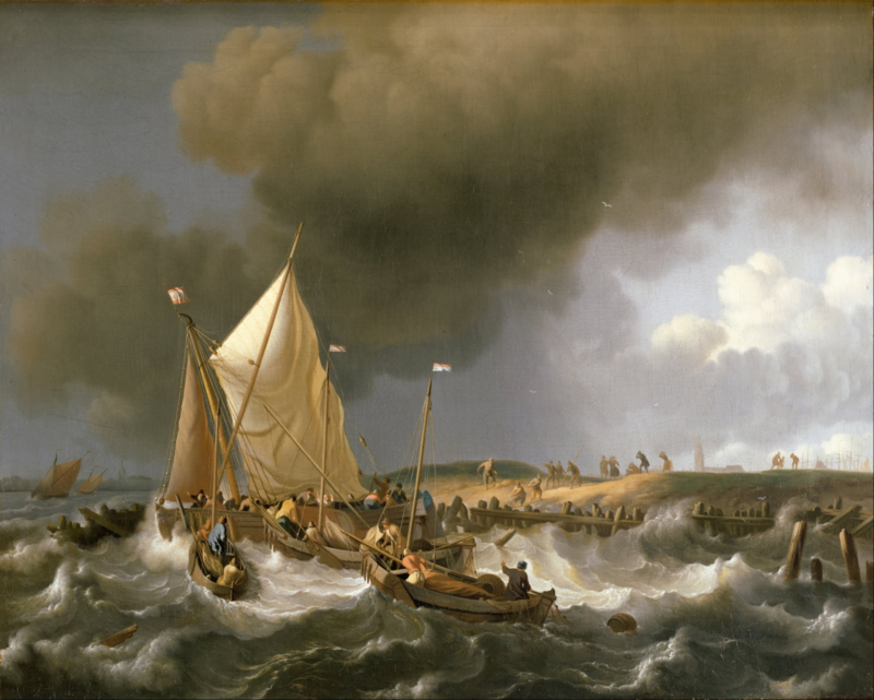 Bakhuizen Boats in a storm