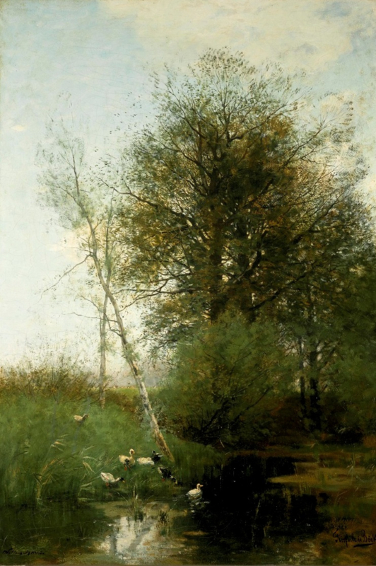 W. Maris Ducks at a pond